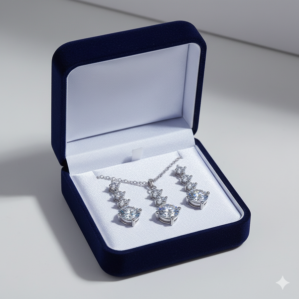 Classic 925 Silver Jewelry Set with Dazzling Zircon